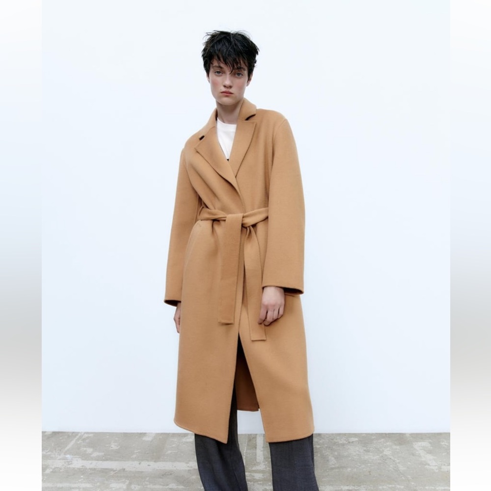 Zara wool-blend coat with belt